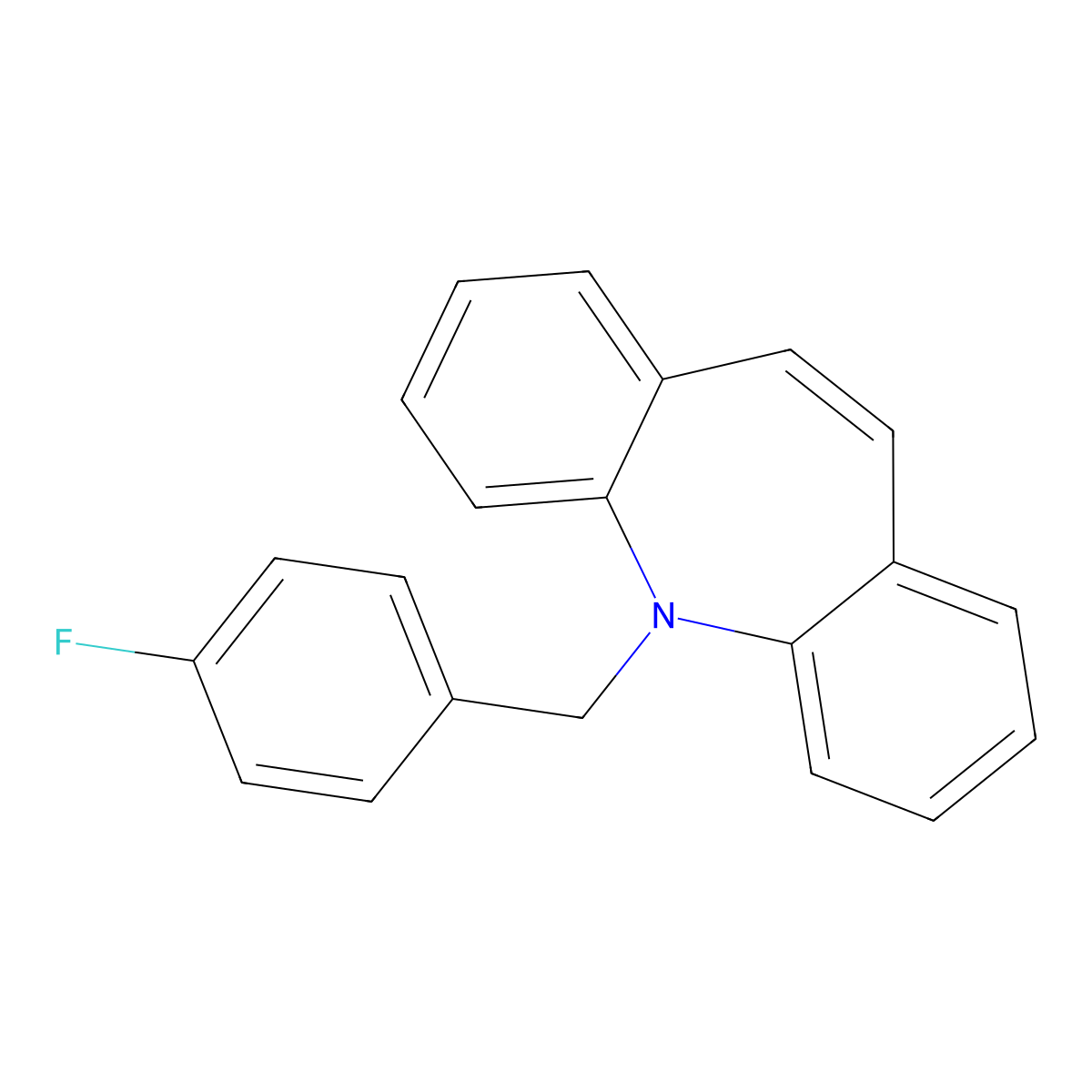 11-[(4-Fluorophenyl)methyl]benzo[b][1]benzazepine molecular structure, CAS 860786-94-3