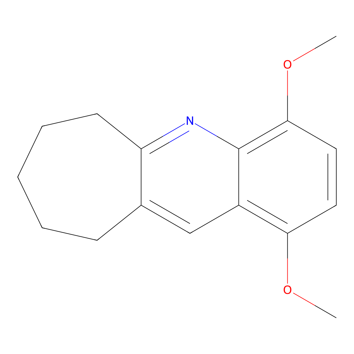 1,4-dimethoxy-7,8,9,10-tetrahydro-6H-cyclohepta[b]quinoline molecular structure, CAS 860786-95-4