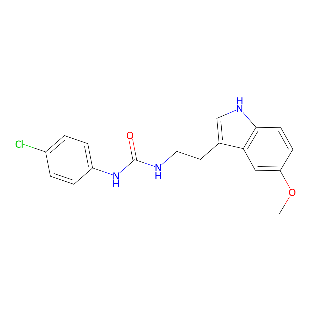 N-(4-chlorophenyl)-N'-[2-(5-methoxy-1H-indol-3-yl)ethyl]urea molecular structure, CAS 860786-97-6