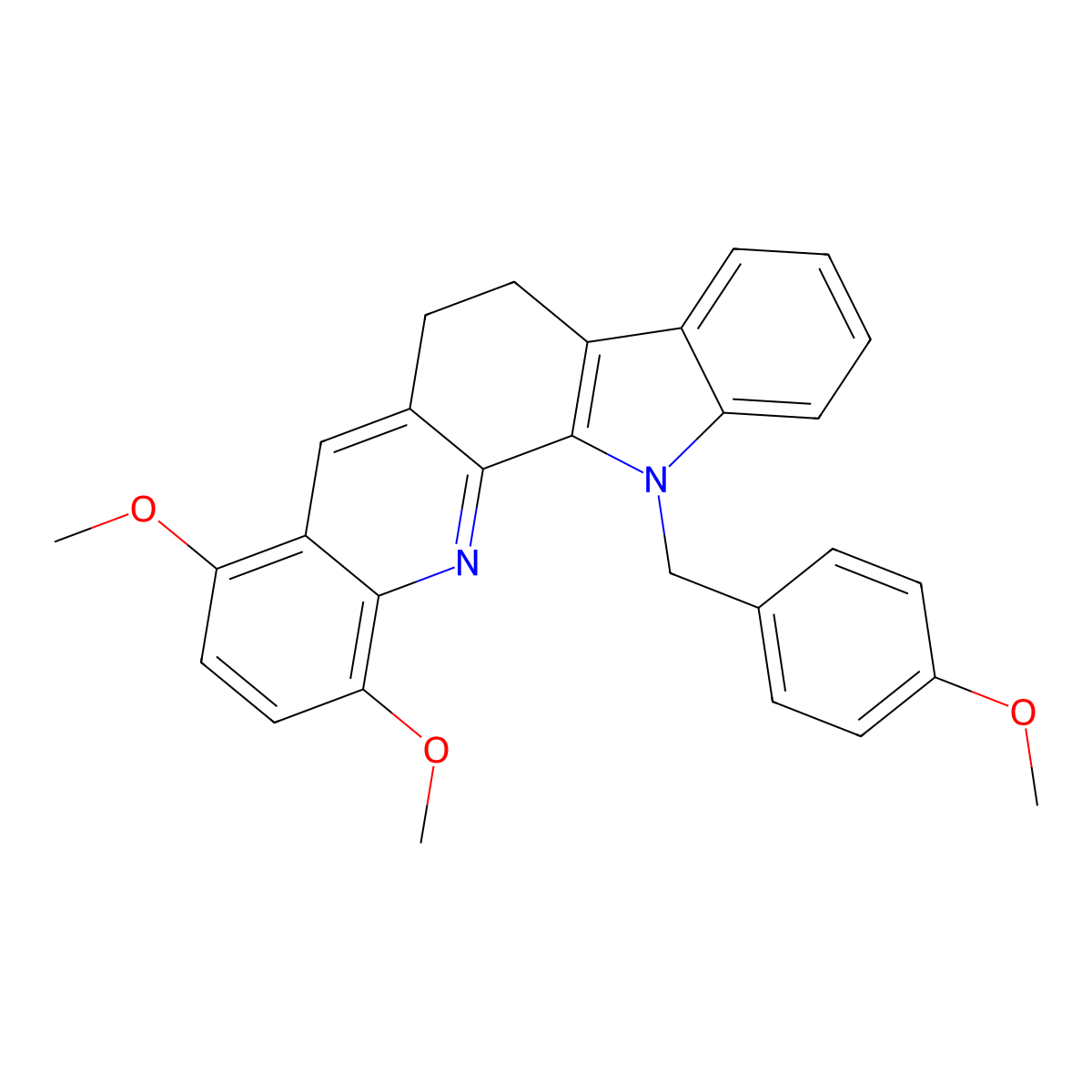 8,11-dimethoxy-13-(4-methoxybenzyl)-6,13-dihydro-5H-indolo[3,2-c]acridine molecular structure, CAS 860787-07-1