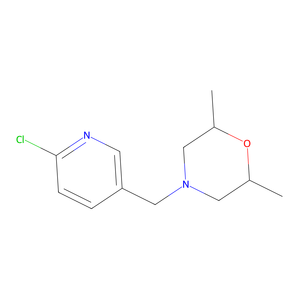 4-[(6-Chloropyridin-3-yl)methyl]-2,6-dimethylmorpholine molecular structure, CAS 860787-12-8