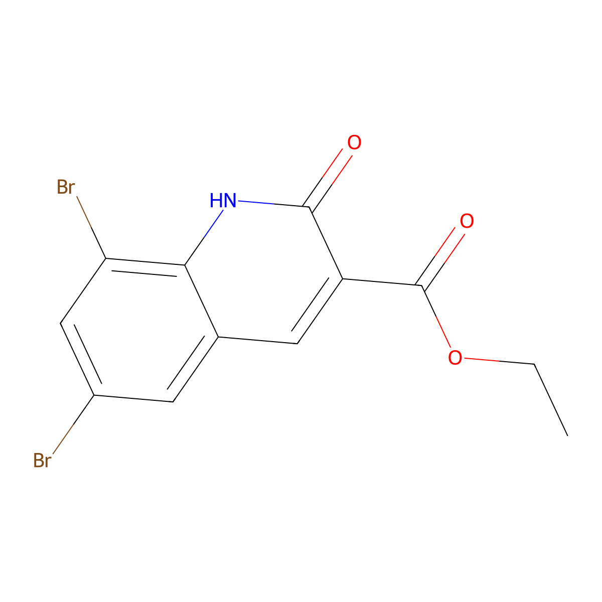 Ethyl 6,8-dibromo-1,2-dihydro-2-oxo-3-quinolinecarboxylate molecular structure, CAS 860787-14-0
