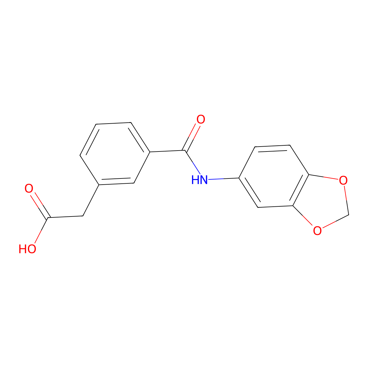 2-{3-[(1,3-Benzodioxol-5-ylamino)carbonyl]phenyl}acetic acid molecular structure, CAS 860787-21-9