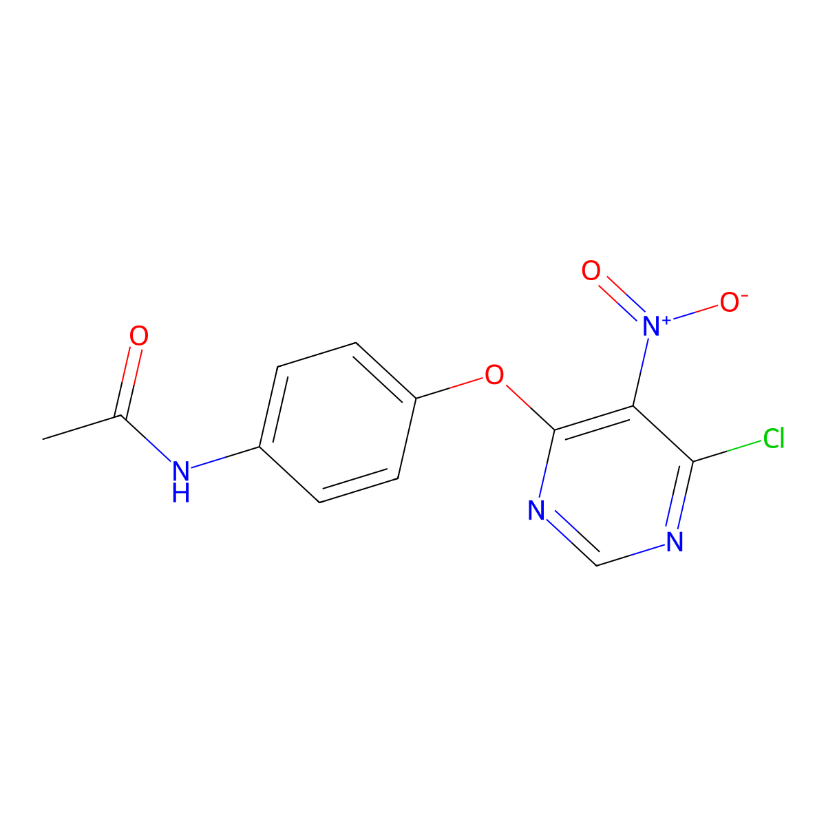 N-{4-[(6-chloro-5-nitro-4-pyrimidinyl)oxy]phenyl}acetamide molecular structure, CAS 860787-22-0
