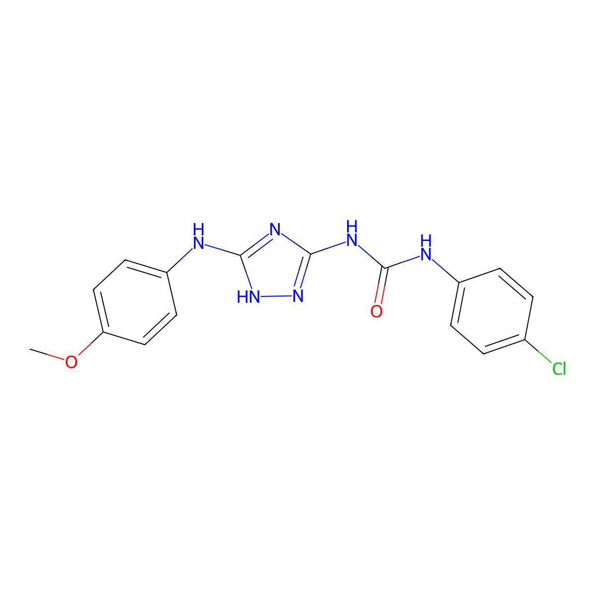 N-(4-chlorophenyl)-N'-[5-(4-methoxyanilino)-4H-1,2,4-triazol-3-yl]urea molecular structure, CAS 860787-23-1
