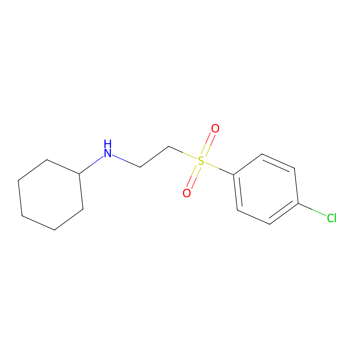 N-[2-(4-chlorophenyl)sulfonylethyl]cyclohexanamine molecular structure, CAS 860787-28-6