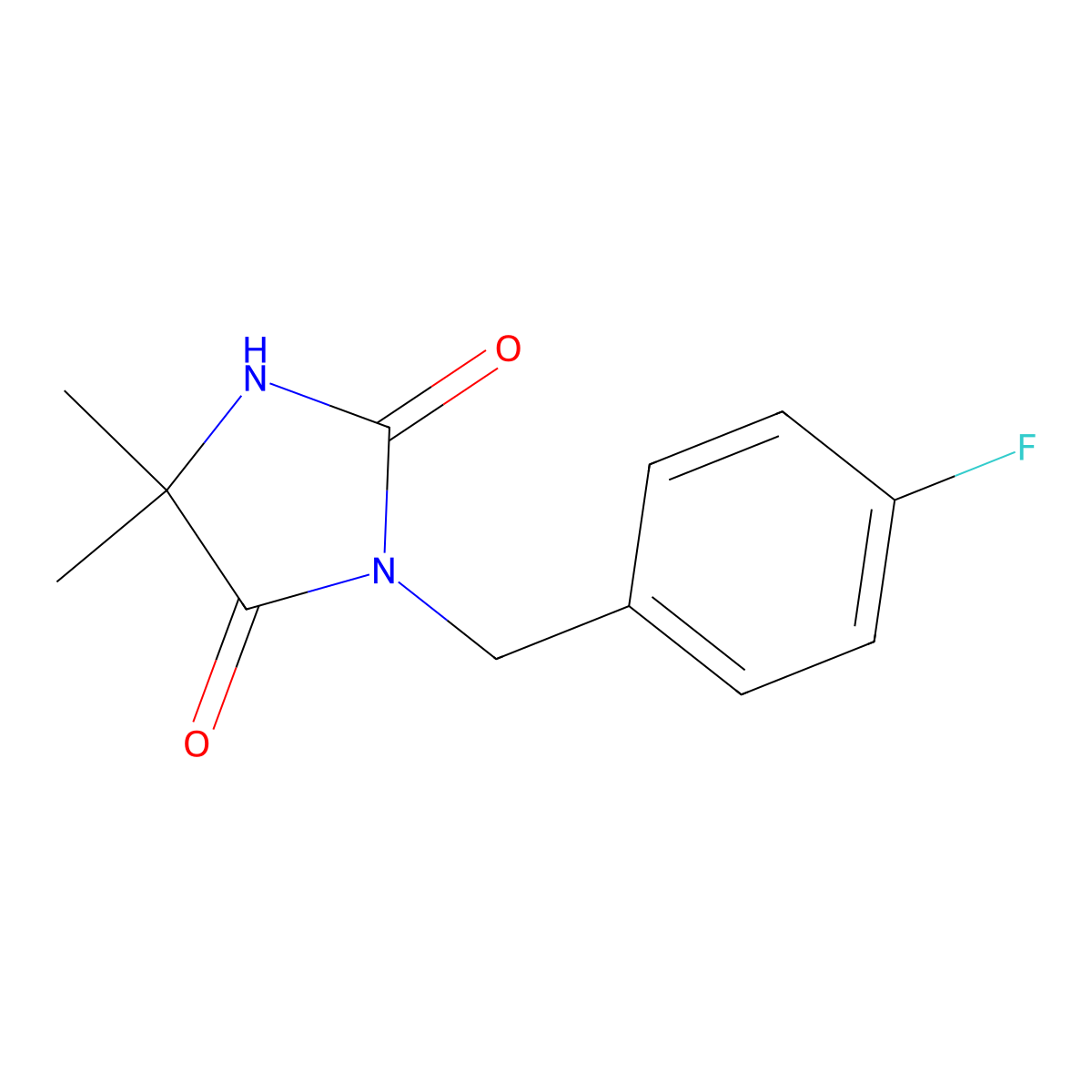 3-(4-fluorobenzyl)-5,5-dimethyl-1H-imidazole-2,4(3H,5H)-dione molecular structure, CAS 860787-36-6