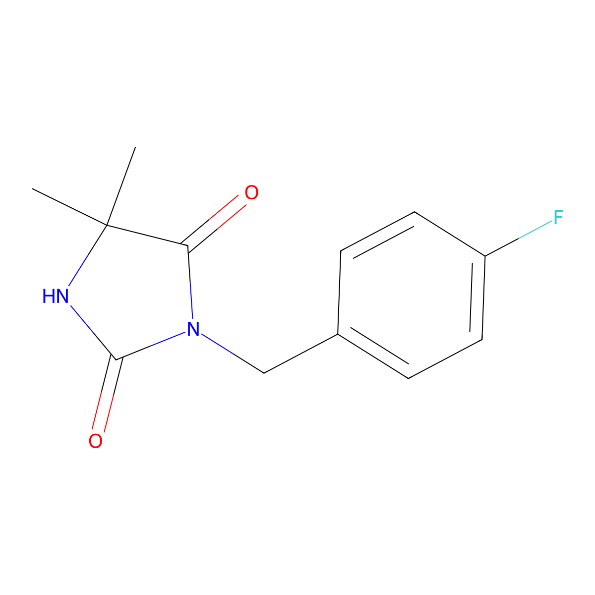 3-(4-fluorobenzyl)-5,5-dimethyl-1H-imidazole-2,4(3H,5H)-dione molecular structure, CAS 860787-36-6