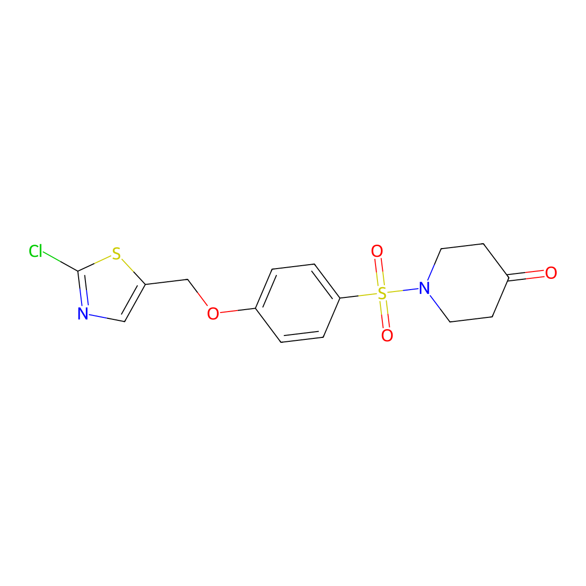 1-({4-[(2-chloro-1,3-thiazol-5-yl)methoxy]phenyl}sulfonyl)tetrahydro-4(1H)-pyridinone molecular structure, CAS 860787-37-7