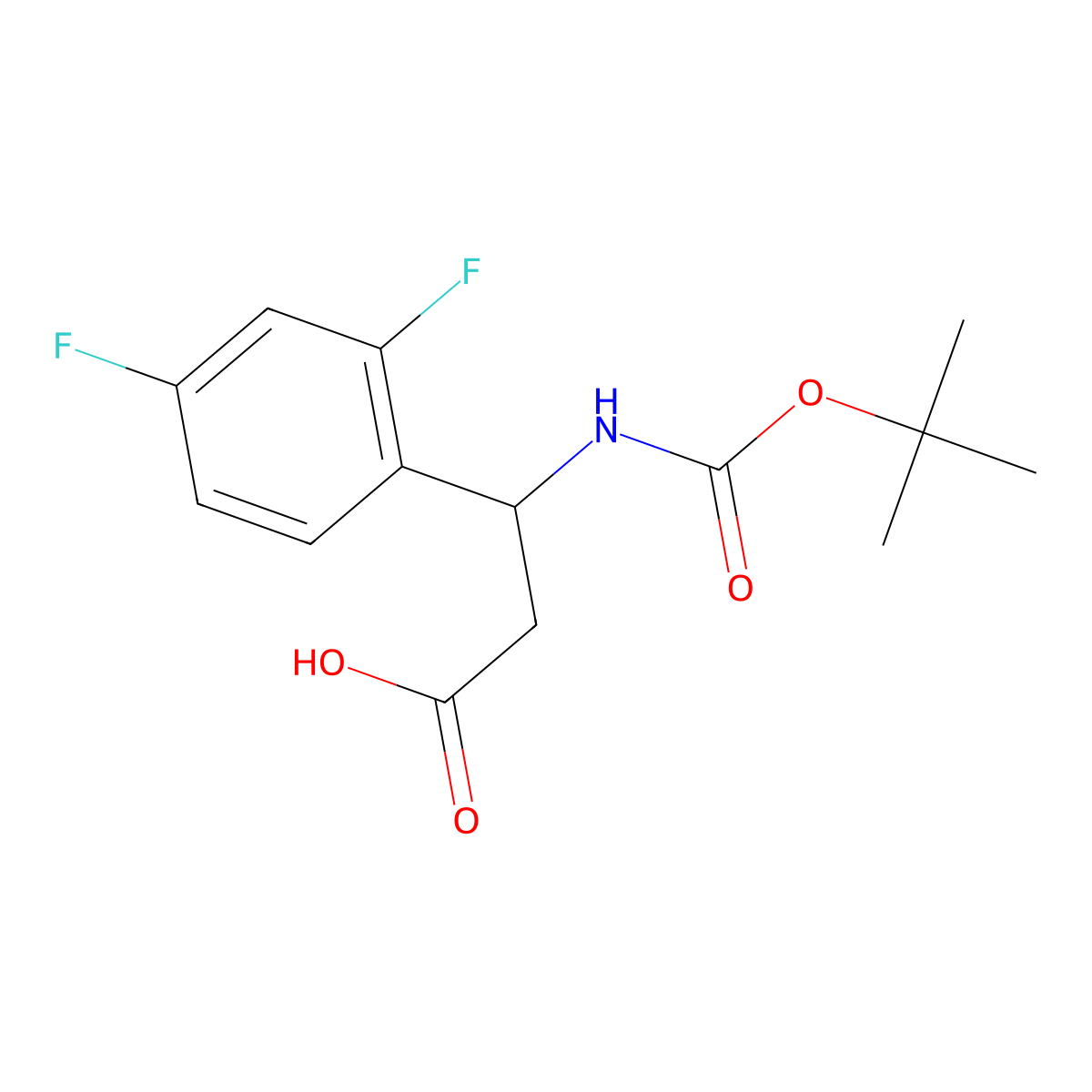 3-(((Tert-butoxy)carbonyl)amino)-3-(2,4-difluorophenyl)propanoic acid molecular structure, CAS 860787-38-8