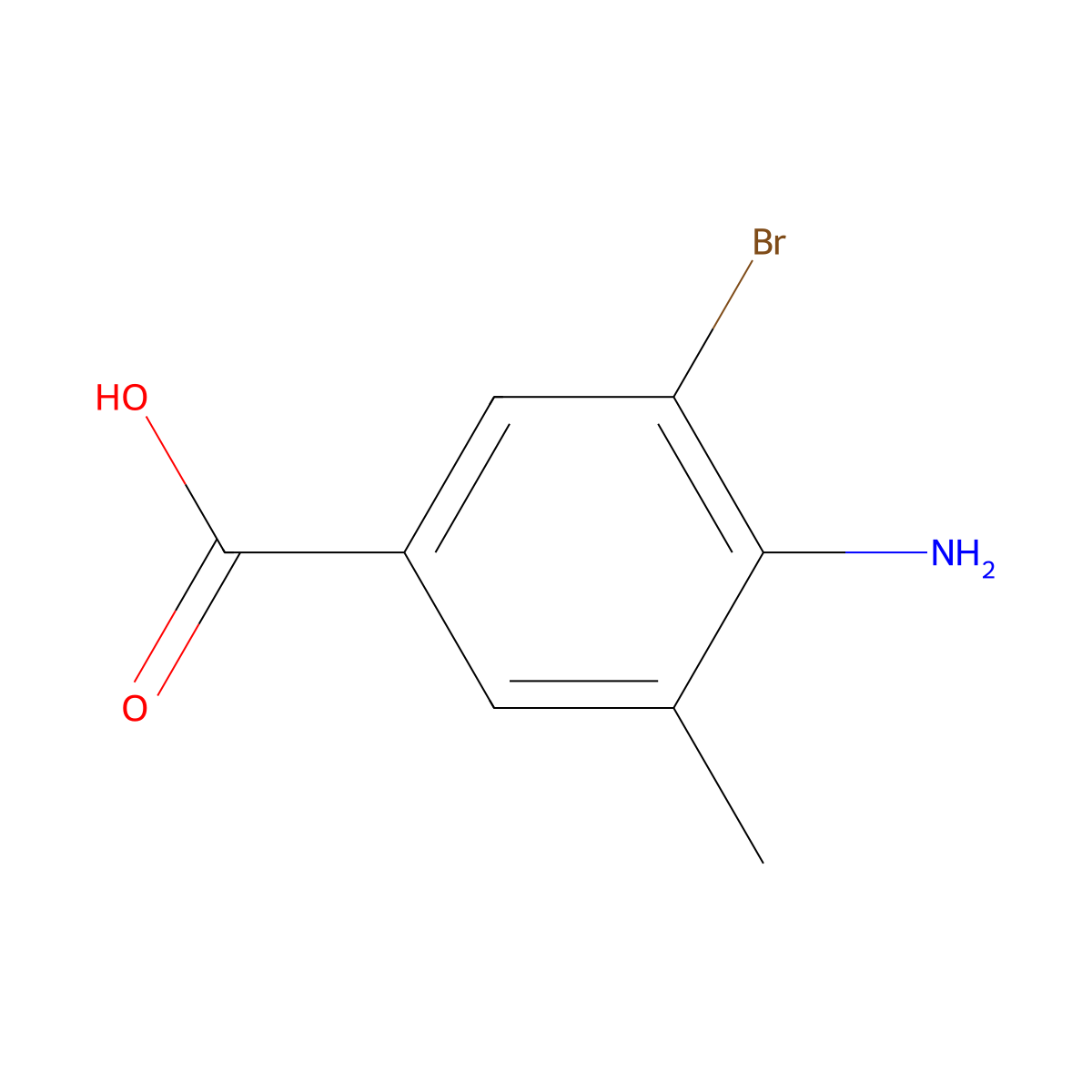 4-Amino-3-bromo-5-methylbenzoic acid molecular structure, CAS 860787-42-4