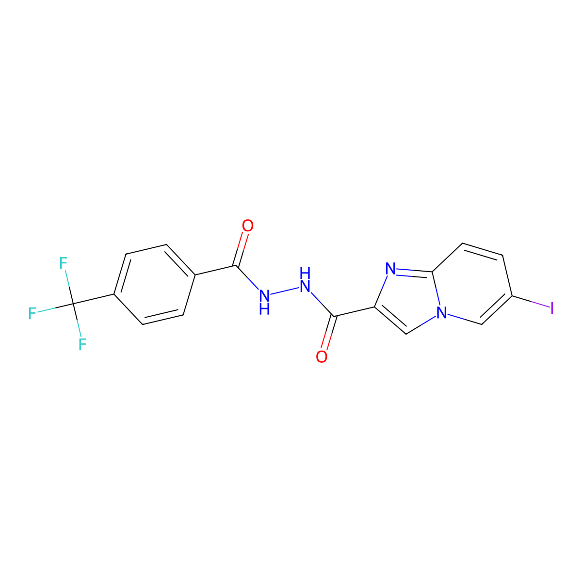 6-iodo-N'-[4-(trifluoromethyl)benzoyl]imidazo[1,2-a]pyridine-2-carbohydrazide molecular structure, CAS 860787-45-7