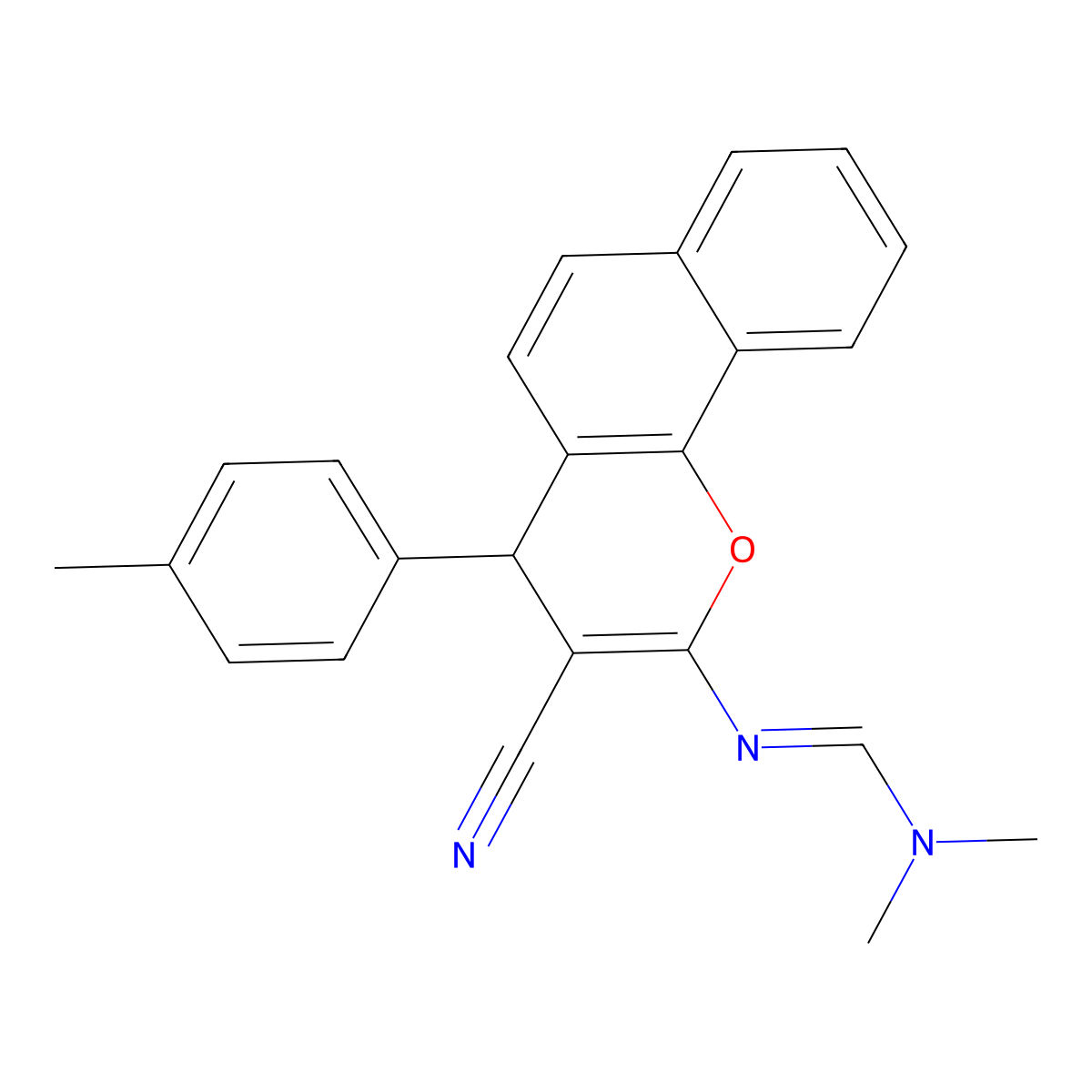 N'-[3-cyano-4-(4-methylphenyl)-4H-benzo[h]chromen-2-yl]-N,N-dimethyliminoformamide molecular structure, CAS 860787-52-6