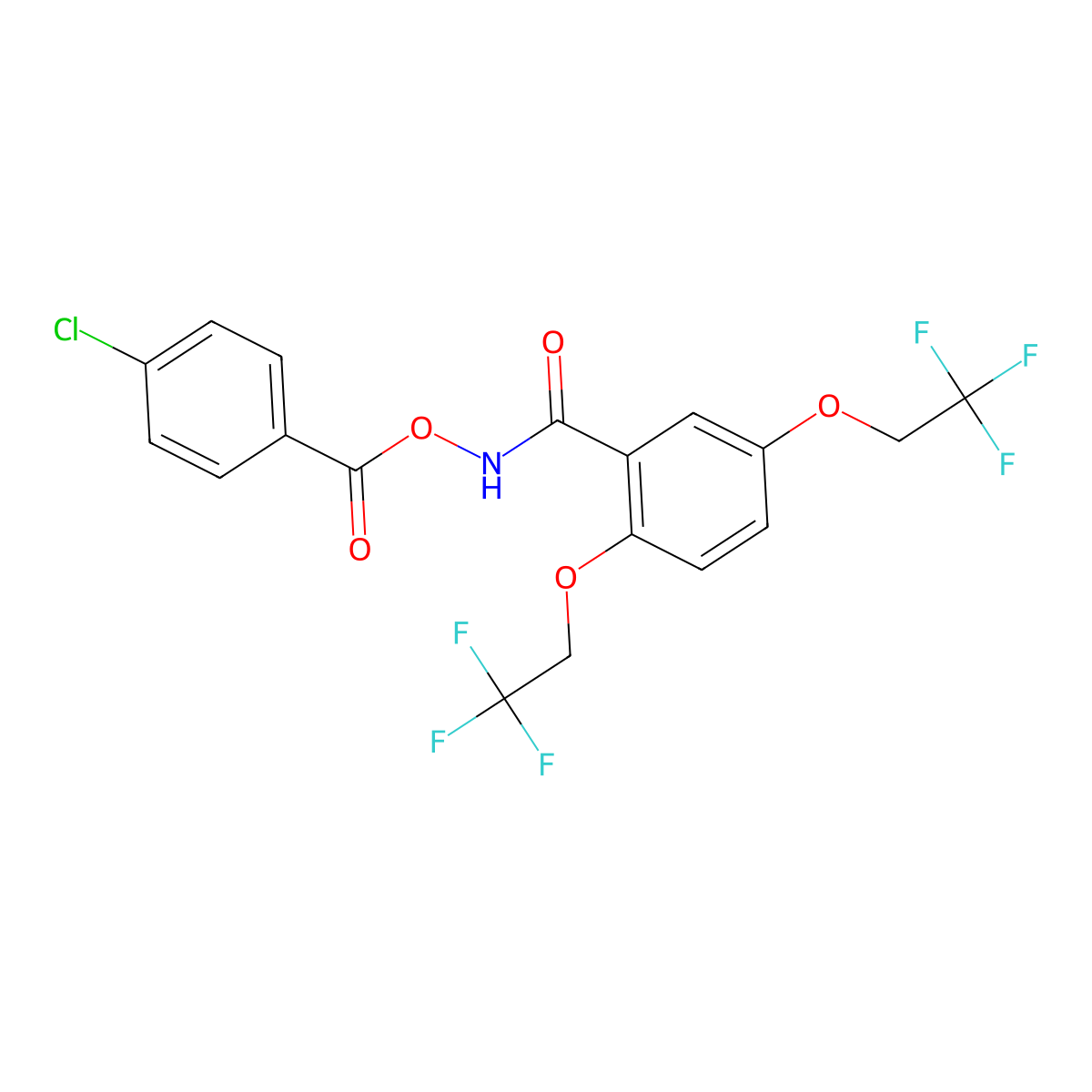 [[2,5-Bis(2,2,2-trifluoroethoxy)benzoyl]amino] 4-chlorobenzoate molecular structure, CAS 860787-53-7