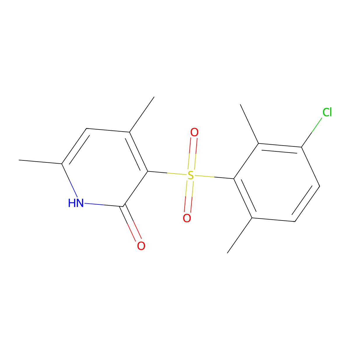 3-[(3-chloro-2,6-dimethylphenyl)sulfonyl]-4,6-dimethyl-2(1H)-pyridinone molecular structure, CAS 860787-62-8
