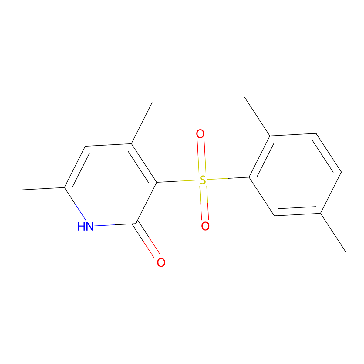 3-[(2,5-dimethylphenyl)sulfonyl]-4,6-dimethyl-2(1H)-pyridinone molecular structure, CAS 860787-70-8