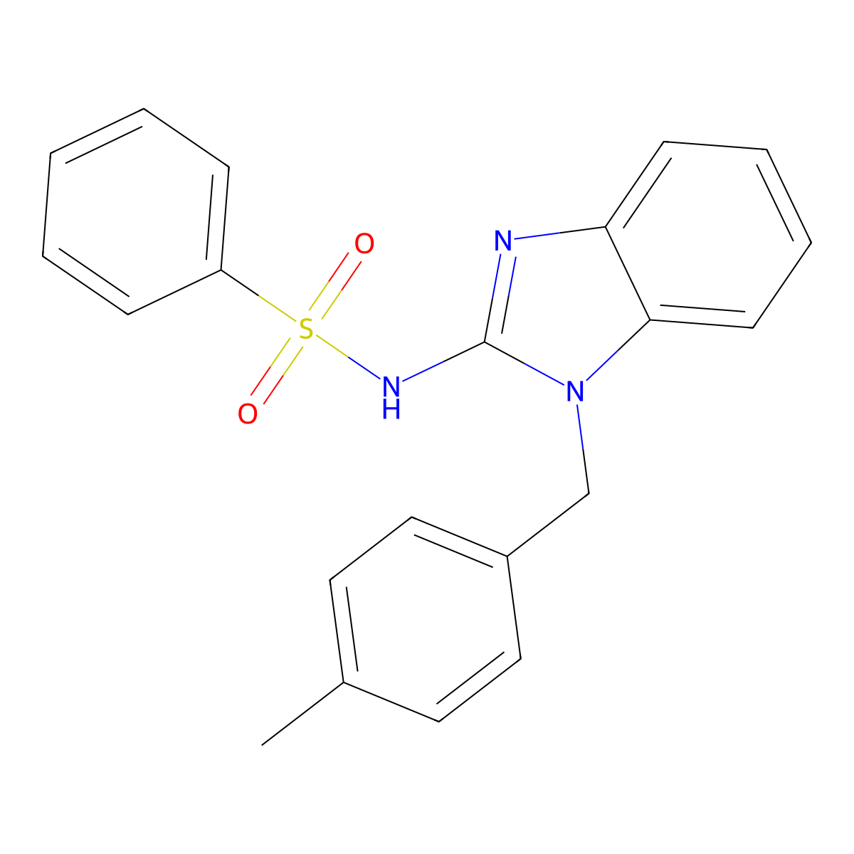 N-[1-(4-methylbenzyl)-1,3-dihydro-2H-1,3-benzimidazol-2-yliden]benzenesulfonamide molecular structure, CAS 860787-87-7