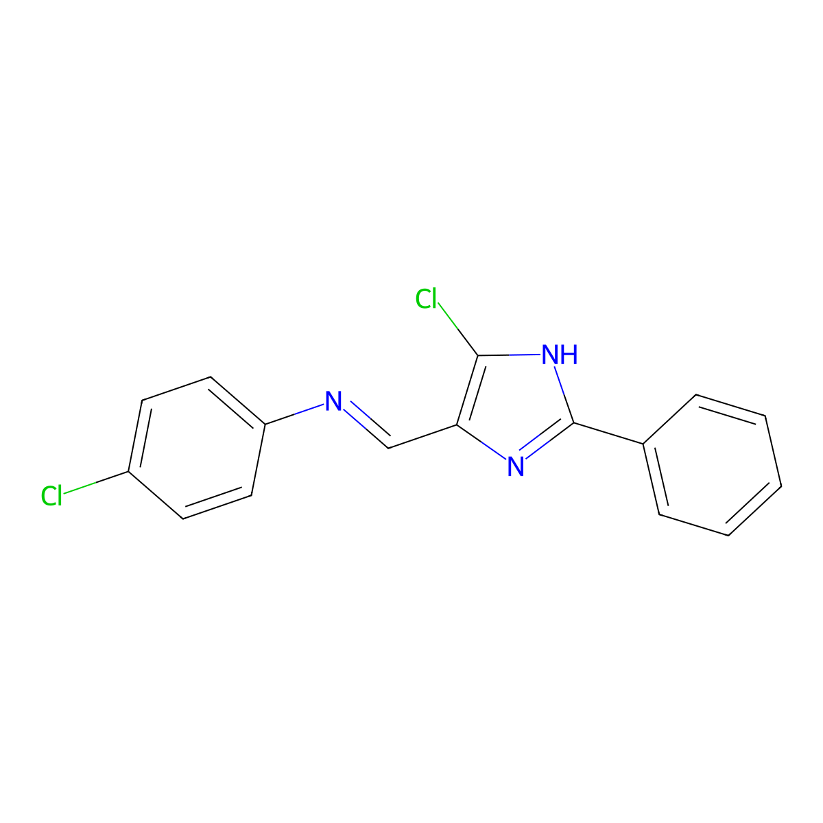 4-chloro-N-[(E)-(5-chloro-2-phenyl-1H-imidazol-4-yl)methylidene]aniline molecular structure, CAS 860787-98-0