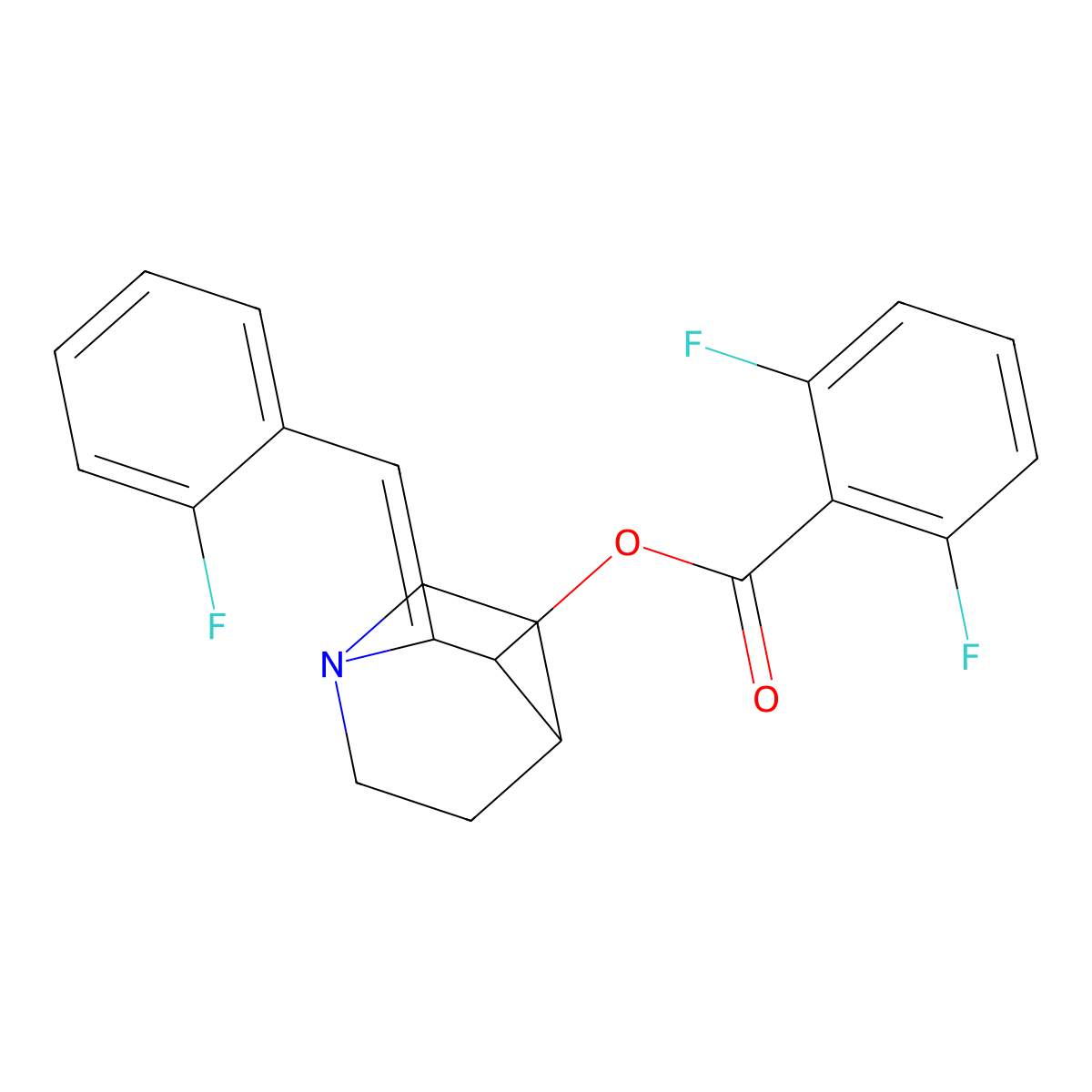 [(2Z)-2-[(2-fluorophenyl)methylidene]-1-azabicyclo[2.2.2]octan-3-yl] 2,6-difluorobenzoate molecular structure, CAS 860788-17-6