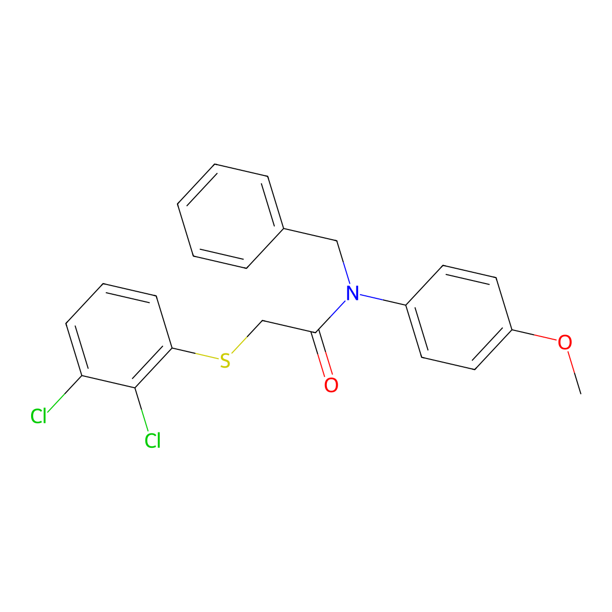 N-benzyl-2-[(2,3-dichlorophenyl)sulfanyl]-N-(4-methoxyphenyl)acetamide molecular structure, CAS 860788-20-1