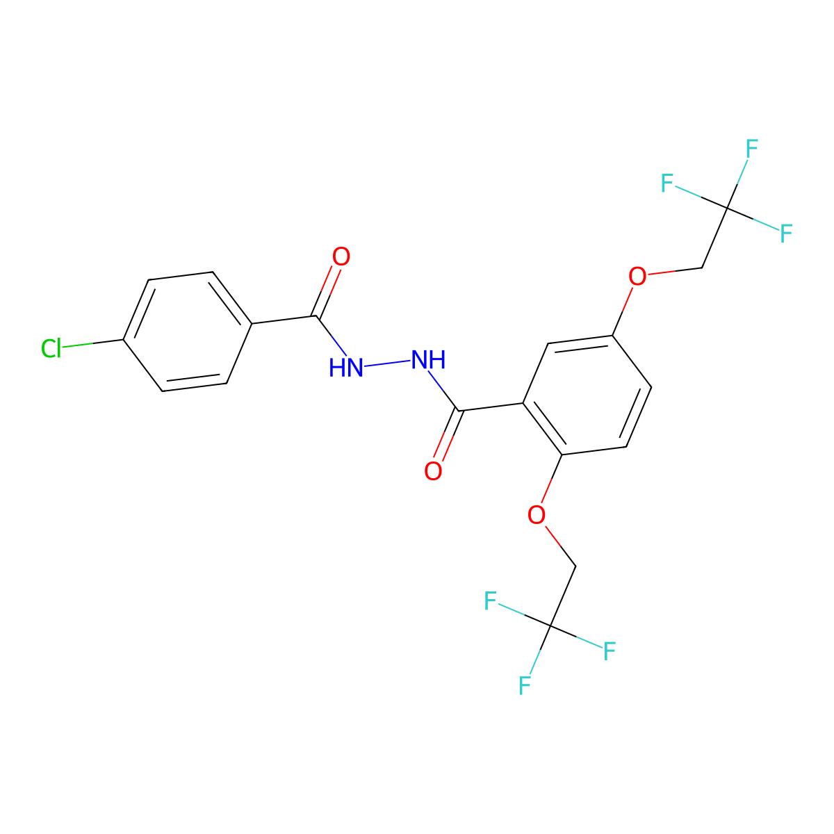 N'-(4-chlorobenzoyl)-2,5-bis(2,2,2-trifluoroethoxy)benzohydrazide molecular structure, CAS 860788-22-3
