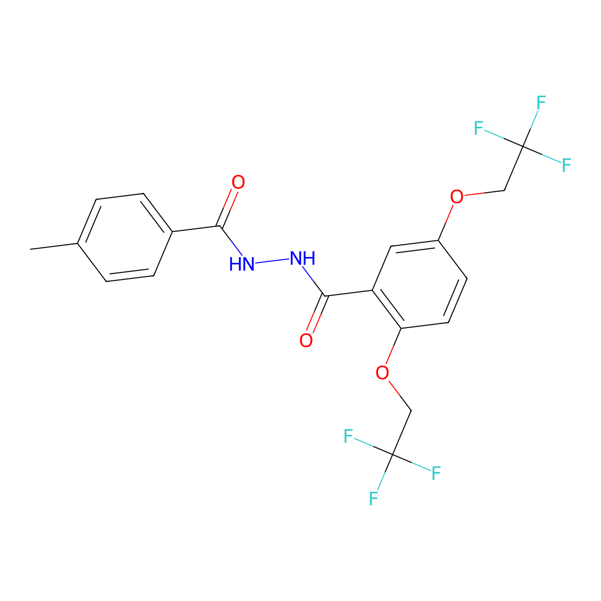 N'-(4-methylbenzoyl)-2,5-bis(2,2,2-trifluoroethoxy)benzenecarbohydrazide molecular structure, CAS 860788-23-4