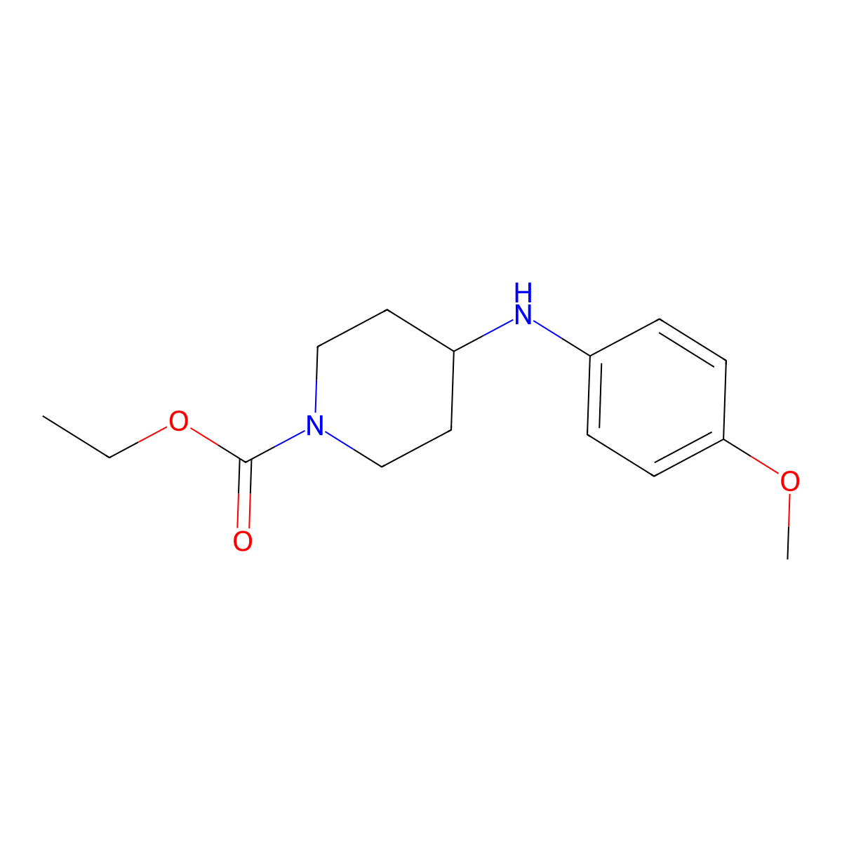 ethyl 4-(4-methoxyanilino)tetrahydro-1(2H)-pyridinecarboxylate molecular structure, CAS 860788-27-8