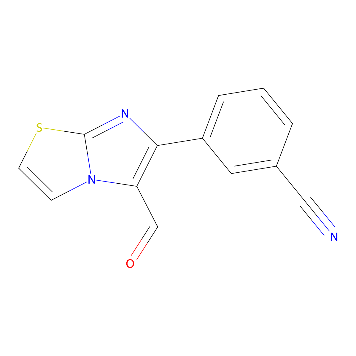 3-(5-Formylimidazo[2,1-b][1,3]thiazol-6-yl)benzenecarbonitrile molecular structure, CAS 860788-32-5