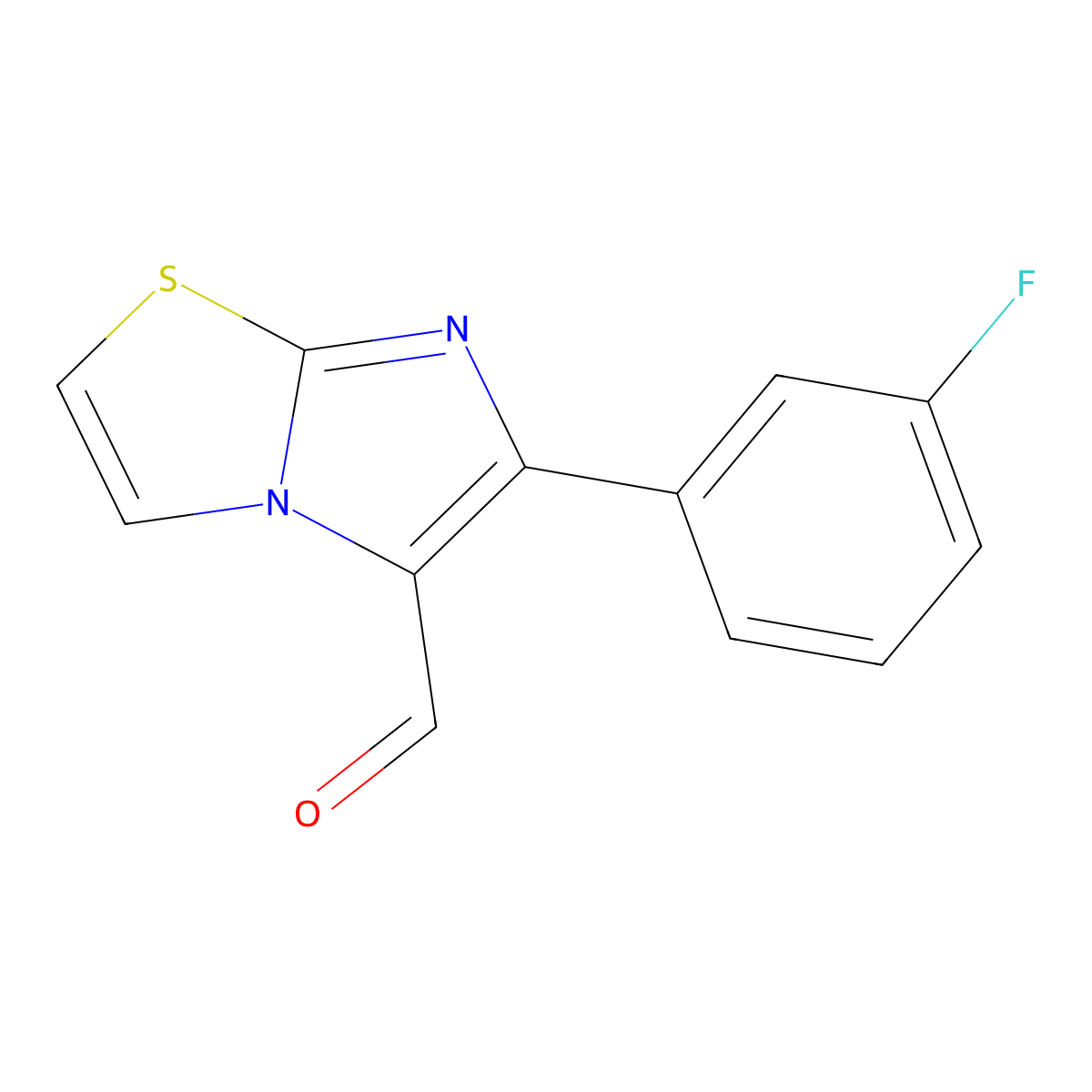 6-(3-Fluorophenyl)imidazo[2,1-b][1,3]thiazole-5-carbaldehyde molecular structure, CAS 860788-35-8