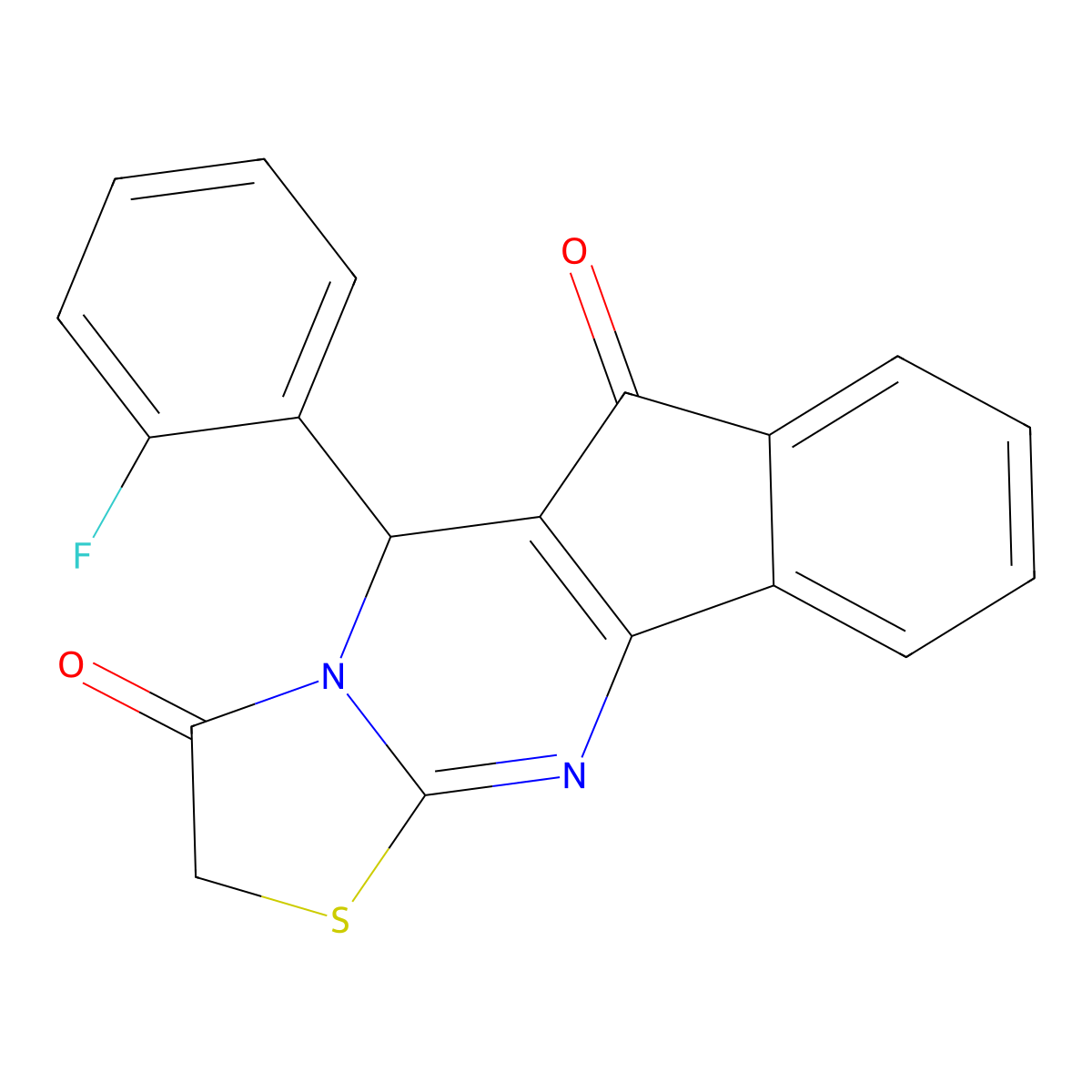5-(2-fluorophenyl)indeno[1,2-d][1,3]thiazolo[3,2-a]pyrimidine-3,6(2H,5H)-dione molecular structure, CAS 860788-36-9