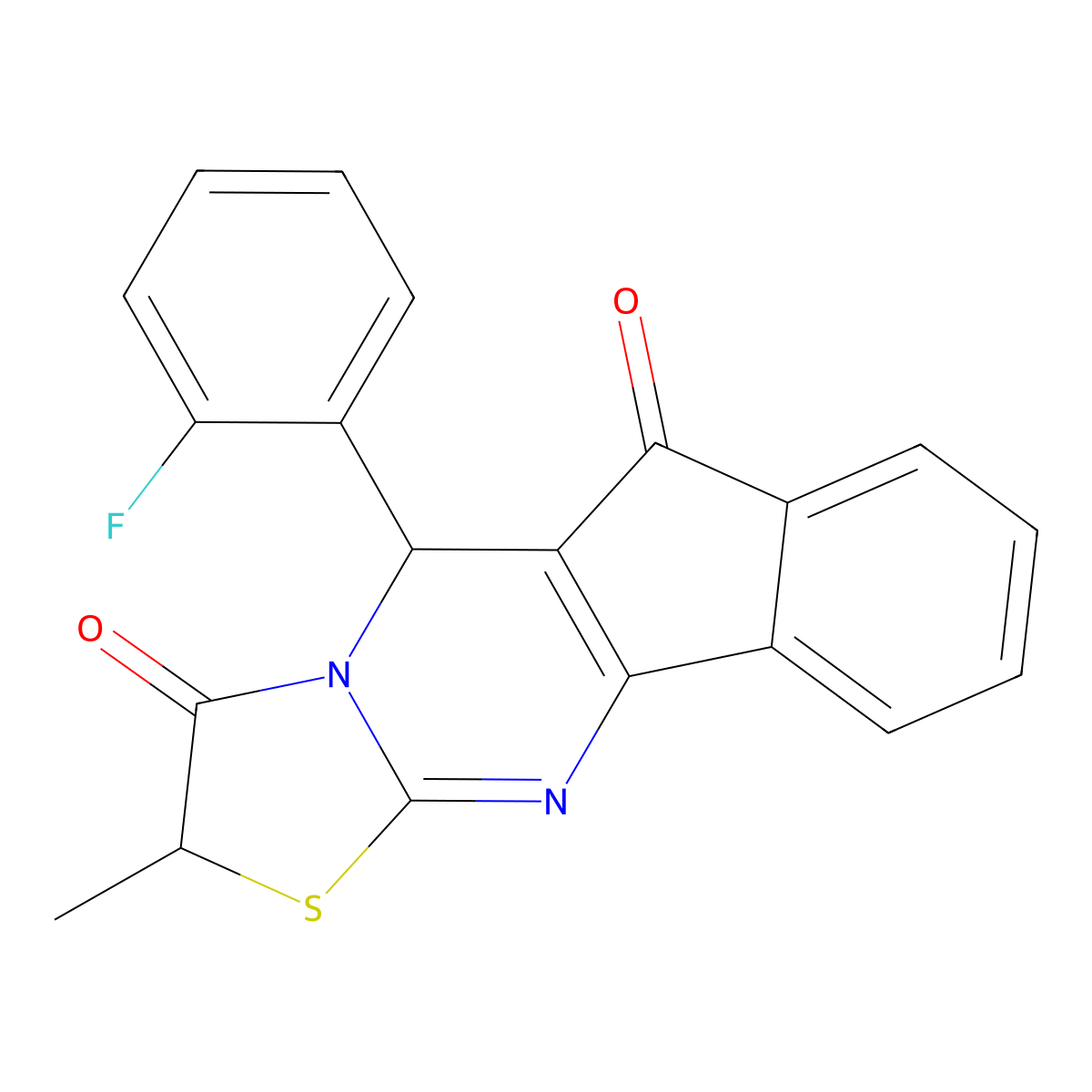 5-(2-fluorophenyl)-2-methylindeno[1,2-d][1,3]thiazolo[3,2-a]pyrimidine-3,6(2H,5H)-dione molecular structure, CAS 860788-37-0