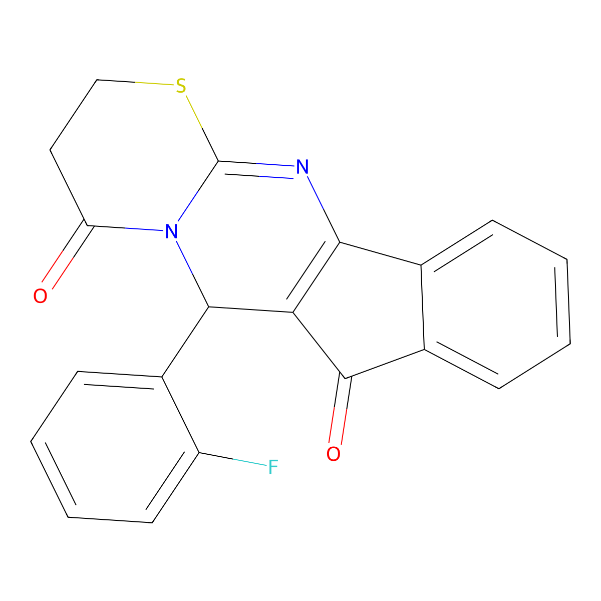 6-(2-fluorophenyl)-2H-indeno[1',2':4,5]pyrimido[2,1-b][1,3]thiazine-4,7(3H,6H)-dione molecular structure, CAS 860788-38-1