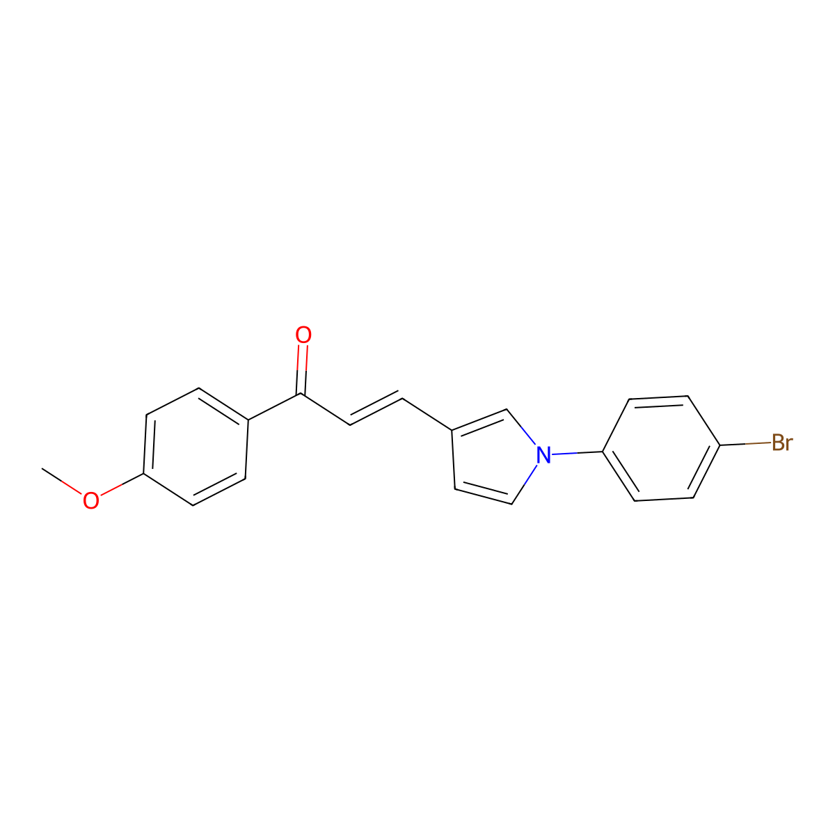 (E)-3-[1-(4-bromophenyl)pyrrol-3-yl]-1-(4-methoxyphenyl)prop-2-en-1-one molecular structure, CAS 860788-45-0