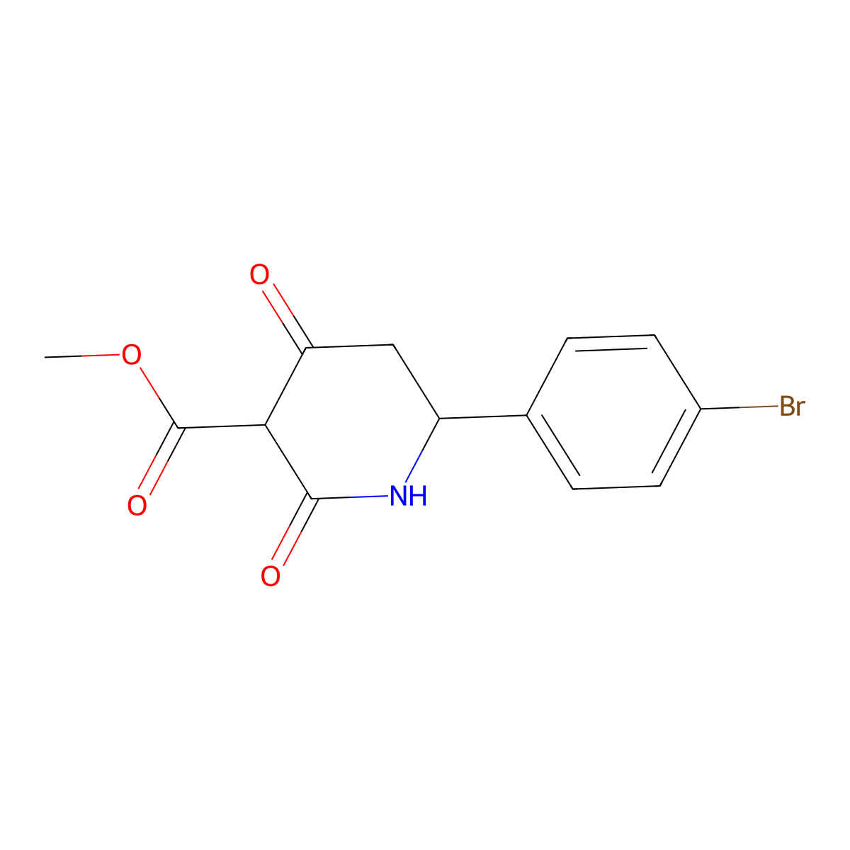 Methyl 6-(4-bromophenyl)-2,4-dioxo-3-piperidinecarboxylate molecular structure, CAS 860788-46-1
