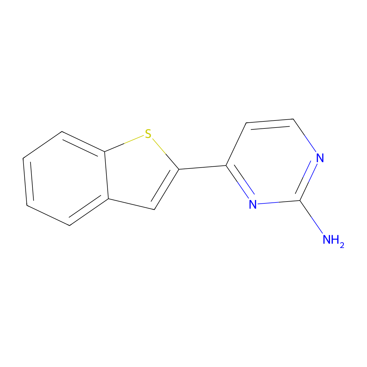 4-(1-Benzothiophen-2-yl)pyrimidin-2-amine molecular structure, CAS 860788-49-4