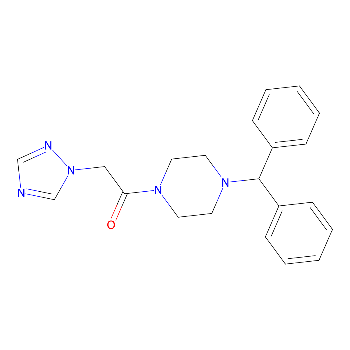 1-[4-(diphenylmethyl)piperazin-1-yl]-2-(1H-1,2,4-triazol-1-yl)ethan-1-one molecular structure, CAS 860788-53-0