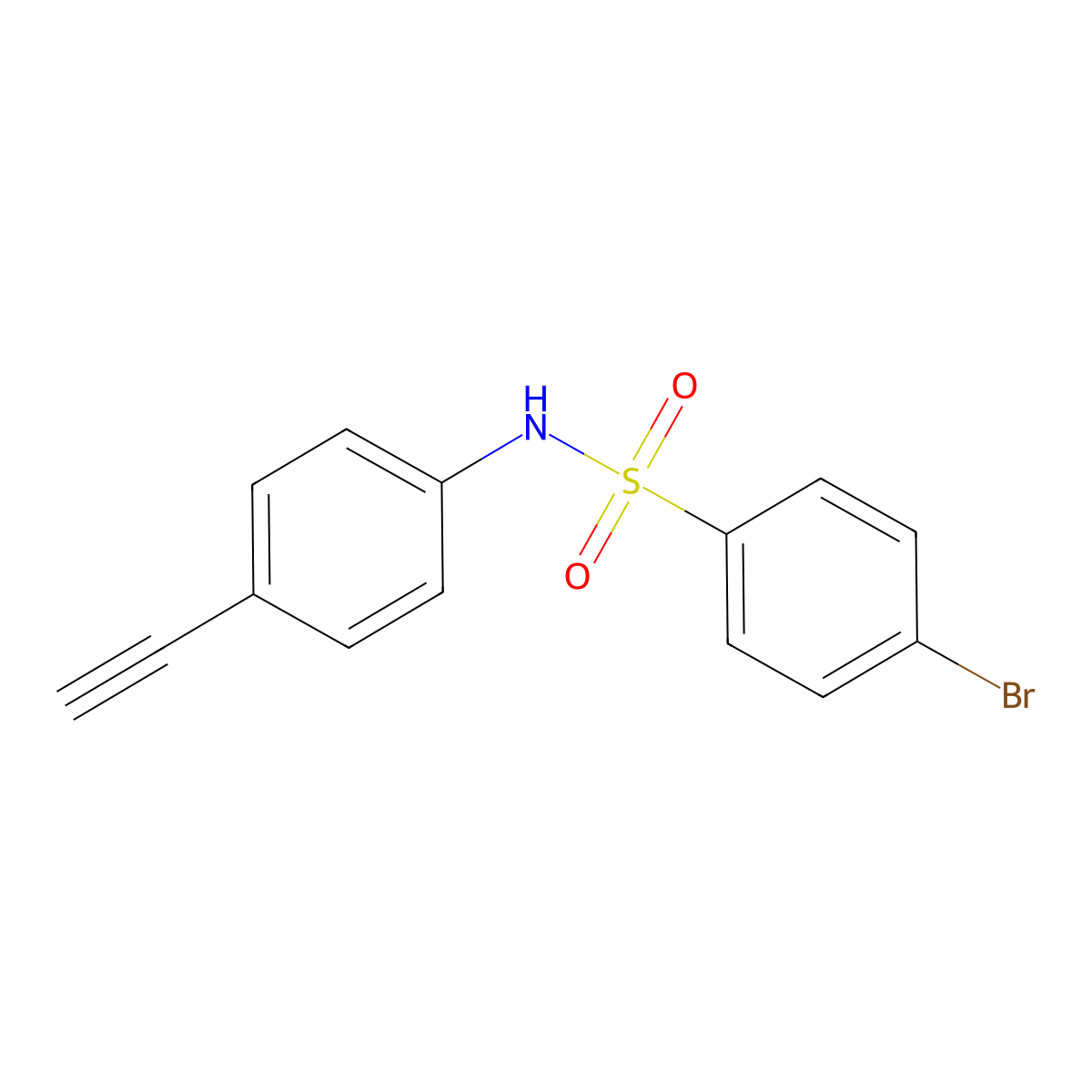 4-bromo-N-(4-ethynylphenyl)benzenesulfonamide molecular structure, CAS 860788-61-0
