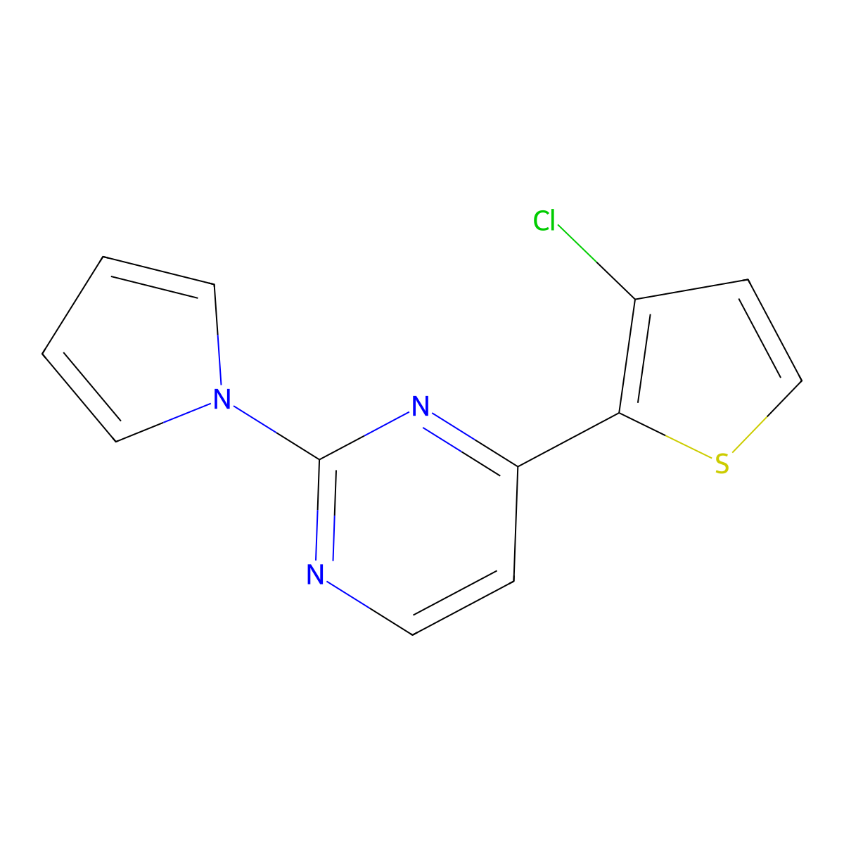 4-(3-chloro-2-thienyl)-2-(1H-pyrrol-1-yl)pyrimidine molecular structure, CAS 860788-62-1