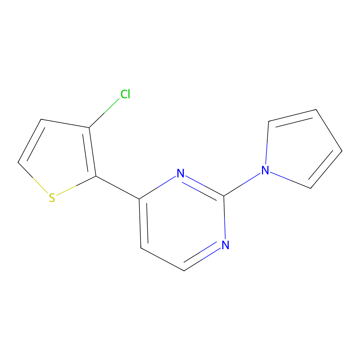 4-(3-chloro-2-thienyl)-2-(1H-pyrrol-1-yl)pyrimidine molecular structure, CAS 860788-62-1