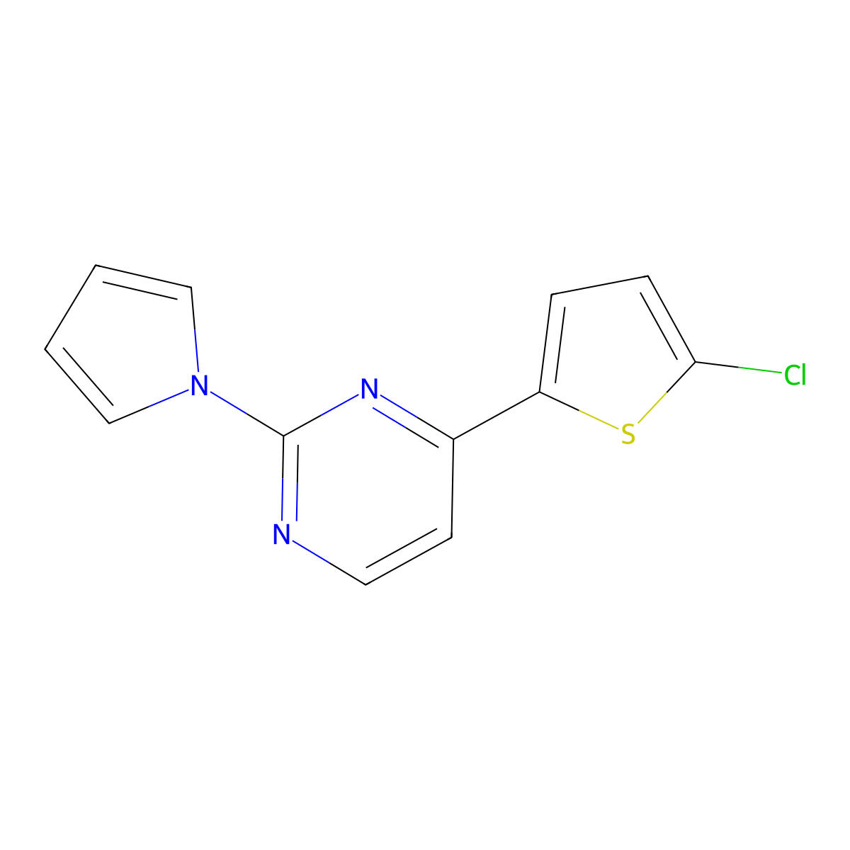 4-(5-chloro-2-thienyl)-2-(1H-pyrrol-1-yl)pyrimidine molecular structure, CAS 860788-63-2