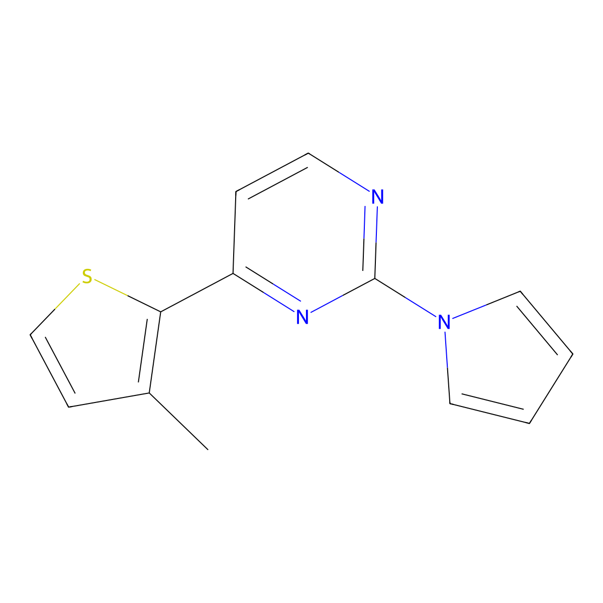 4-(3-methyl-2-thienyl)-2-(1H-pyrrol-1-yl)pyrimidine molecular structure, CAS 860788-66-5