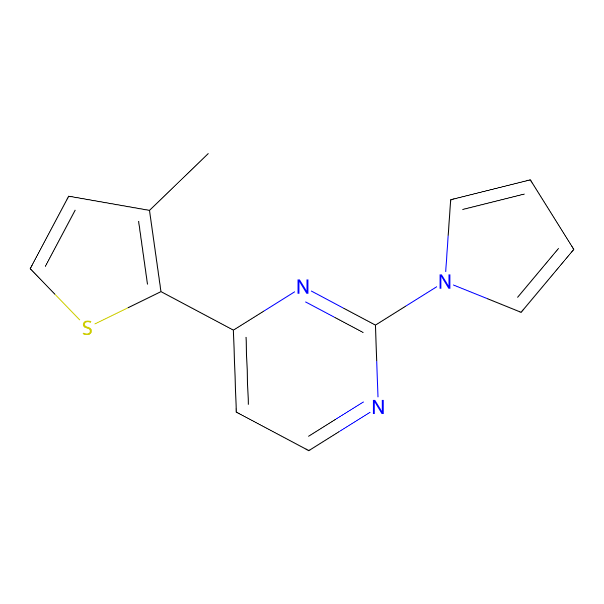4-(3-methyl-2-thienyl)-2-(1H-pyrrol-1-yl)pyrimidine molecular structure, CAS 860788-66-5