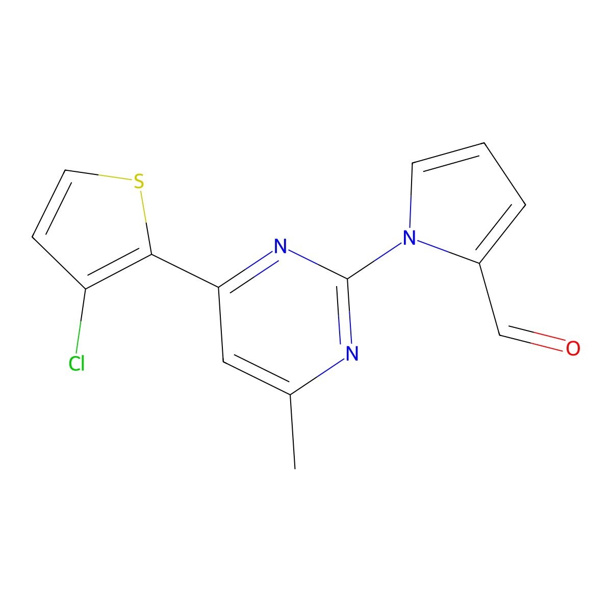 1-[4-(3-chloro-2-thienyl)-6-methyl-2-pyrimidinyl]-1H-pyrrole-2-carbaldehyde molecular structure, CAS 860788-76-7