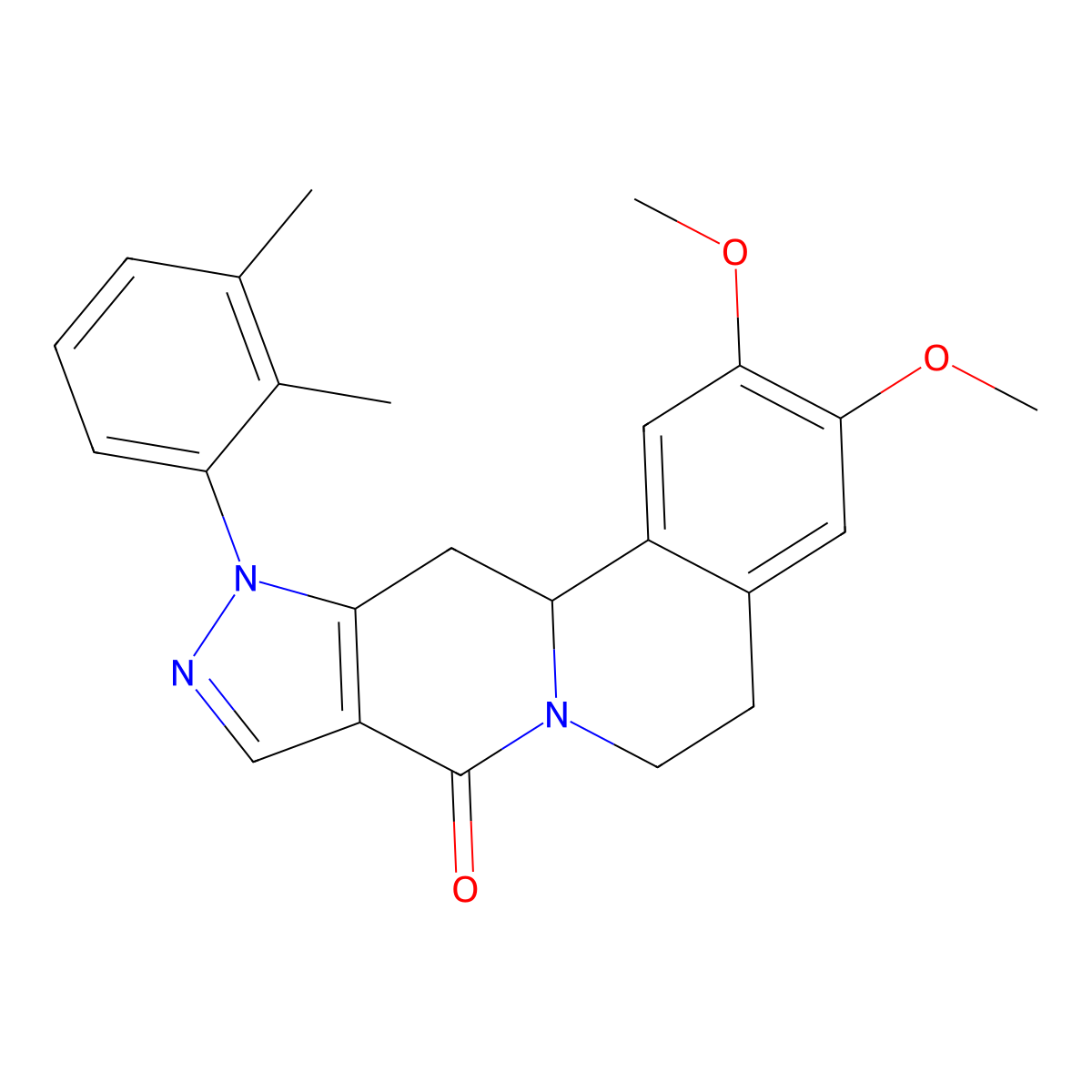 11-(2,3-dimethylphenyl)-2,3-dimethoxy-5,11,12,12a-tetrahydropyrazolo[3',4':4,5]pyrido[2,1-a]isoquinolin-8(6H)-one molecular structure, CAS 860788-94-9