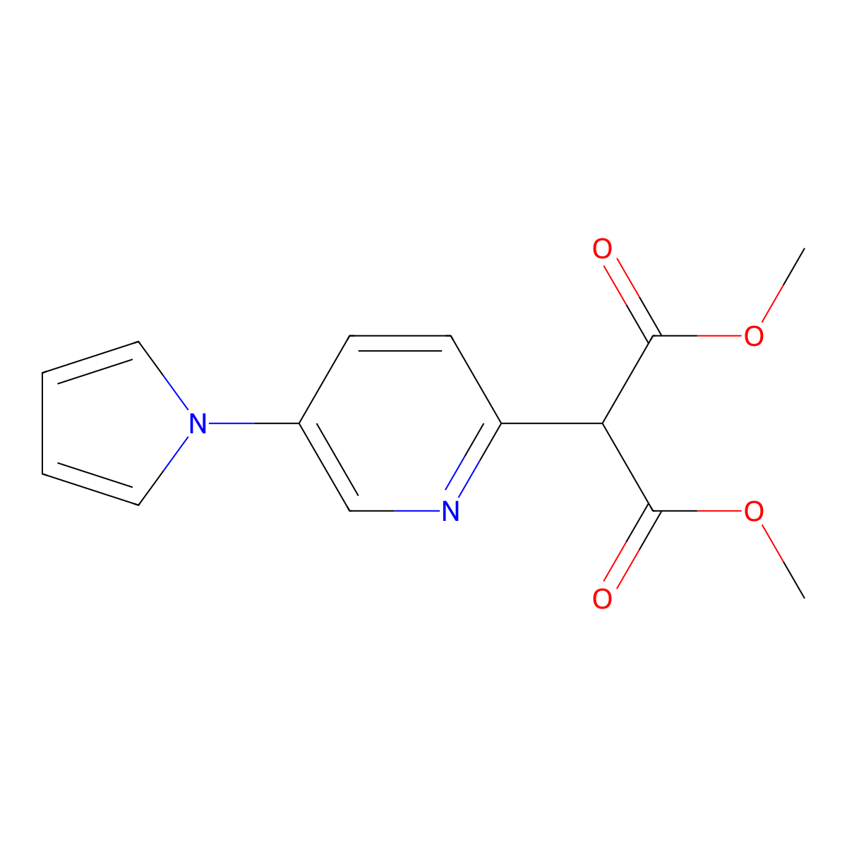 dimethyl 2-[5-(1H-pyrrol-1-yl)-2-pyridinyl]malonate molecular structure, CAS 860788-95-0