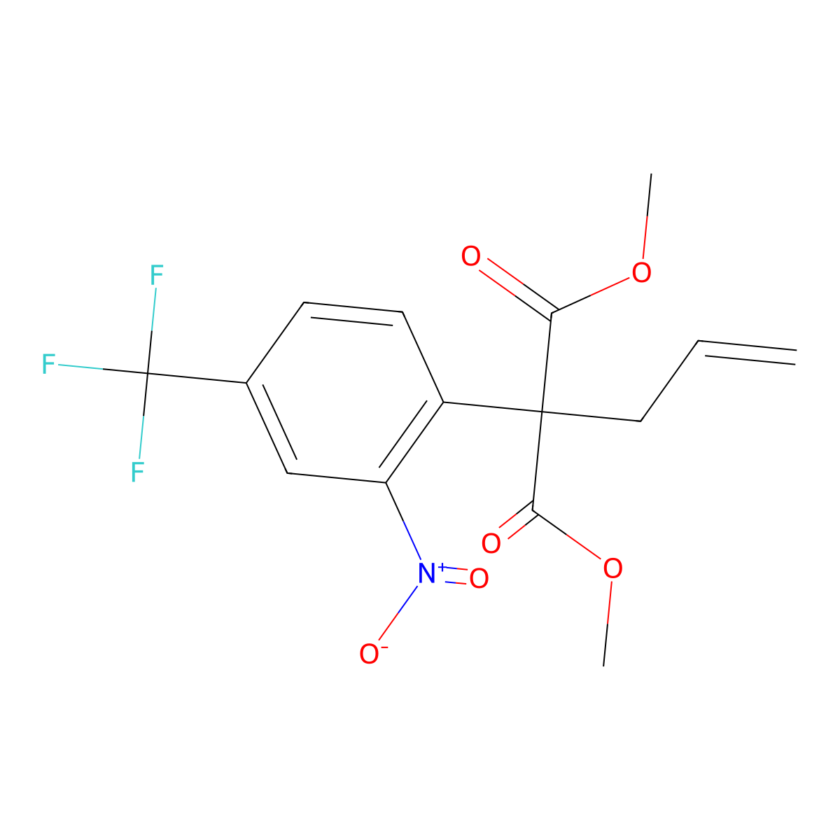 Dimethyl 2-allyl-2-[2-nitro-4-(trifluoromethyl)phenyl]malonate molecular structure, CAS 860788-97-2