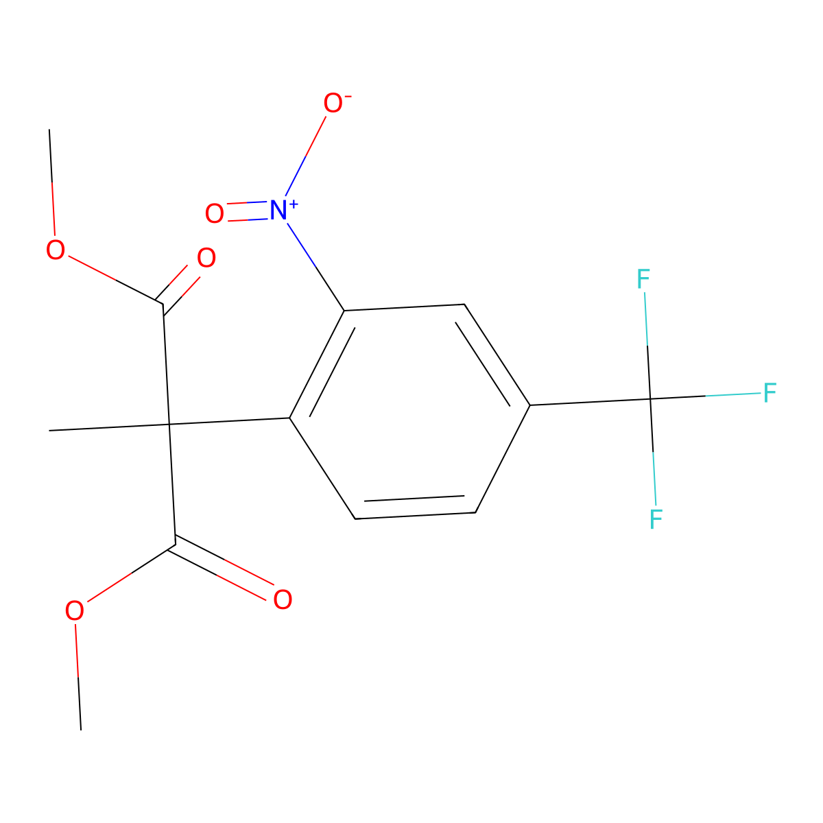 Dimethyl 2-methyl-2-[2-nitro-4-(trifluoromethyl)phenyl]malonate molecular structure, CAS 860788-98-3
