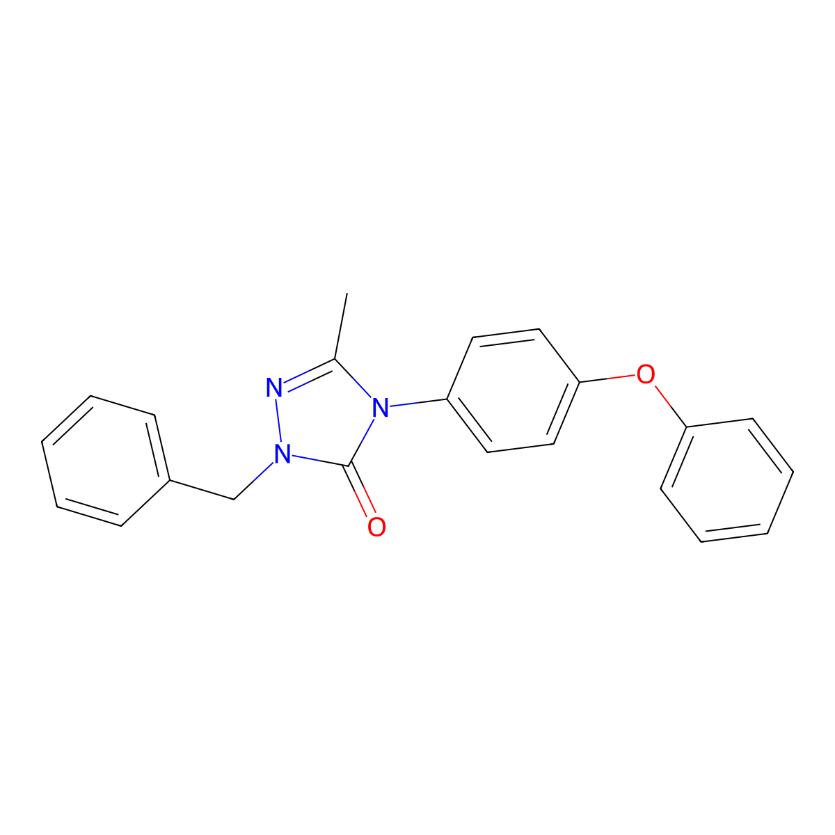 2-Benzyl-5-methyl-4-(4-phenoxyphenyl)-1,2,4-triazol-3-one molecular structure, CAS 860789-00-0