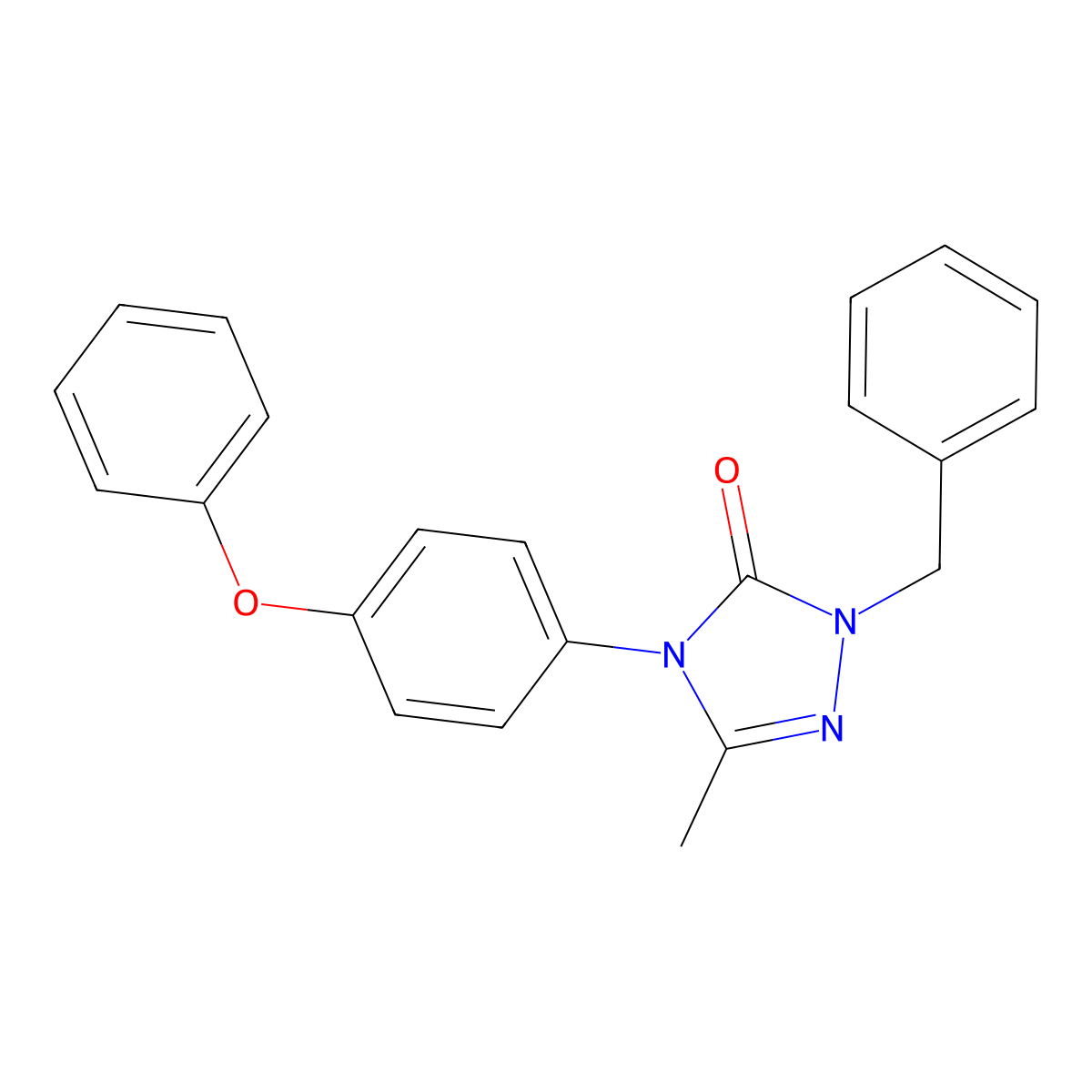 2-Benzyl-5-methyl-4-(4-phenoxyphenyl)-1,2,4-triazol-3-one molecular structure, CAS 860789-00-0