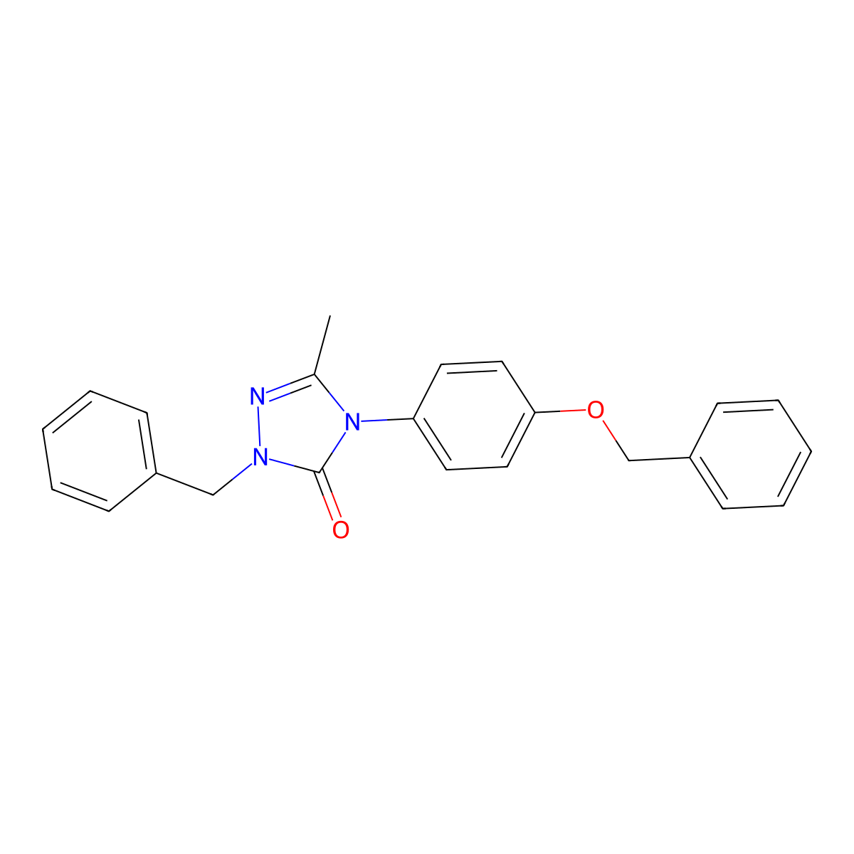 2-benzyl-4-[4-(benzyloxy)phenyl]-5-methyl-2,4-dihydro-3H-1,2,4-triazol-3-one molecular structure, CAS 860789-01-1